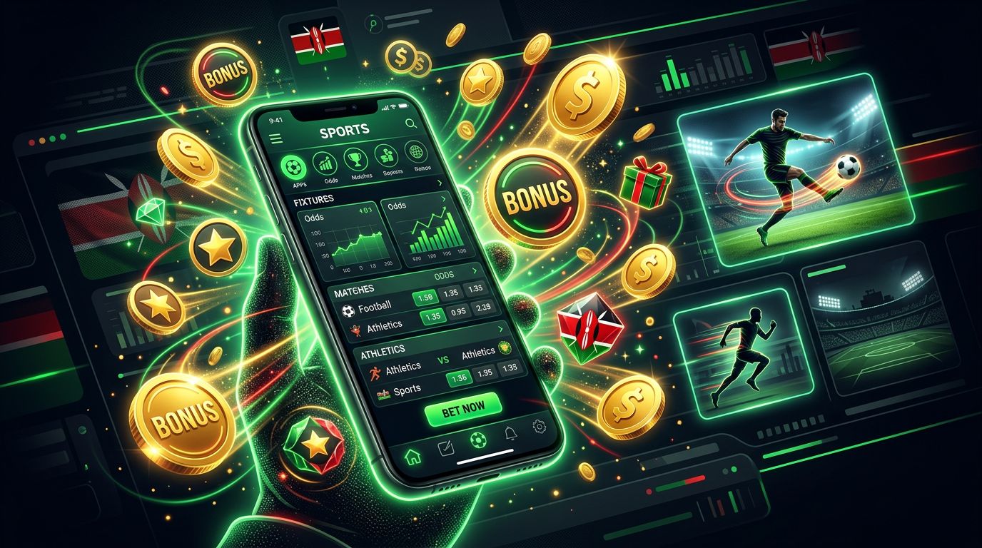 Bonuses and promotions offered by betting sites in Kenya including welcome bonuses, free bets, and deposit match offers for new players